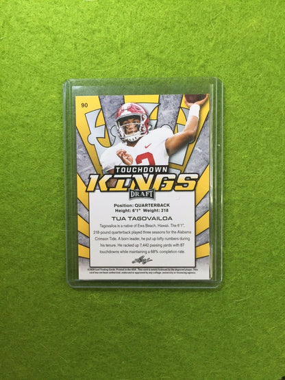 TUA TAGOVAILOA RC ROOKIE CARD JERSEY#13 ALABAMA 2020 Leaf TOUCHDOWN KINGS INSERT