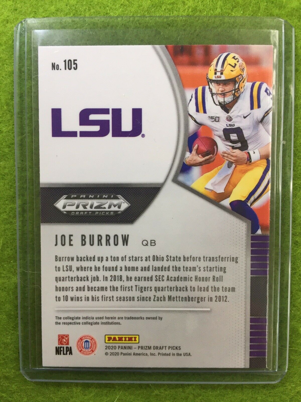 JOE BURROW PRIZM ROOKIE CARD JERSEY #9 LSU RC 2020 Panini Prizm DP BENGALS #1 rc