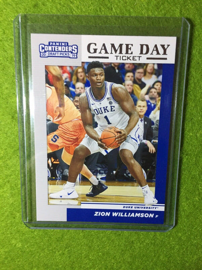 ZION WILLIAMSON ROOKIE CARD PANINI RC DUKE JERSEY #1 PELICANS 2019 Contenders rc