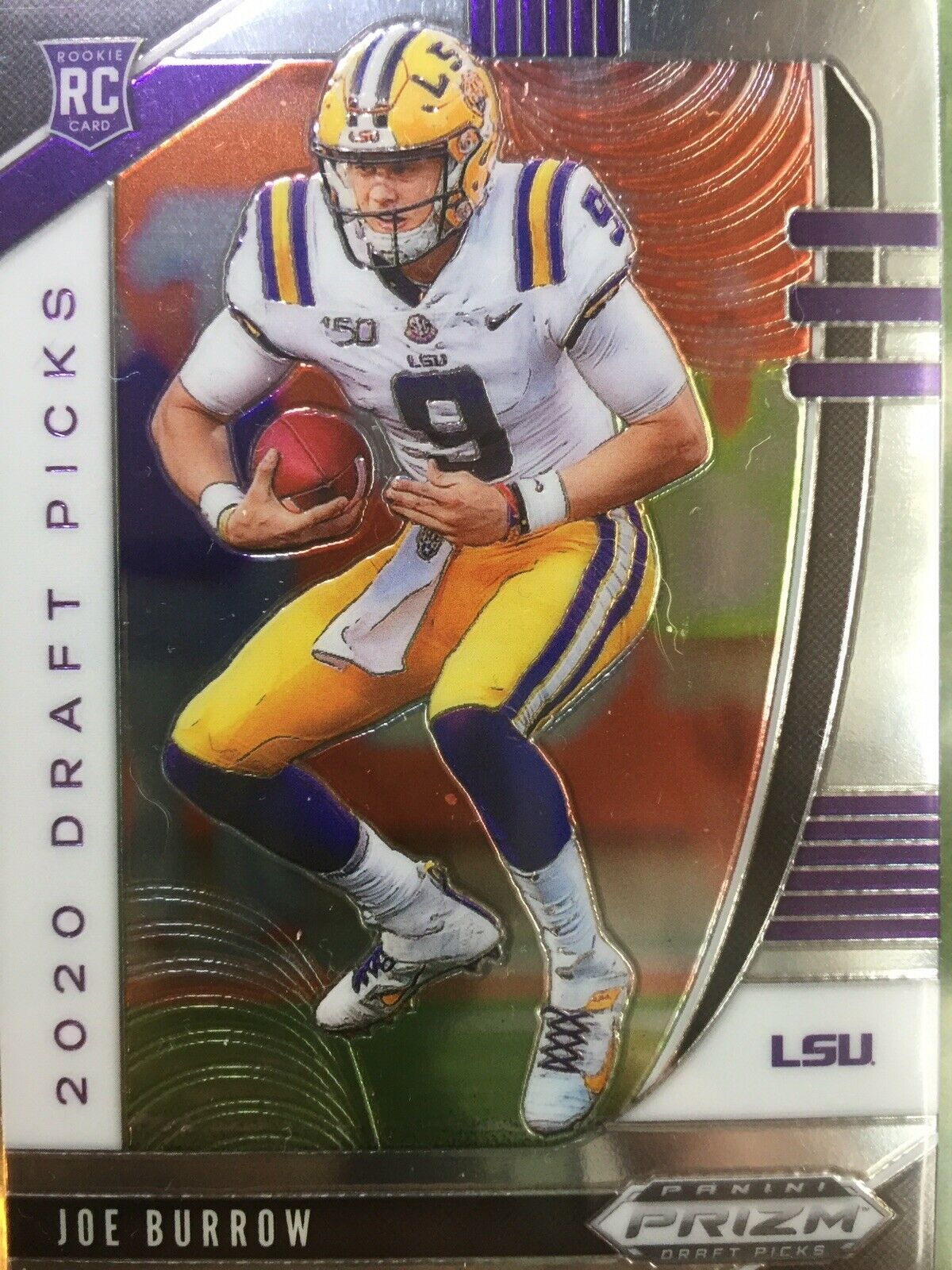 JOE BURROW PRIZM ROOKIE CARD JERSEY #9 LSU RC 2020 Panini Prizm DP BENGALS #1 rc