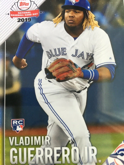 VLADIMIR GUERRERO JR ROOKIE CARD JERSEY #27 BLUE JAYS PSA 9 MINT RC - 2019 TOPPS