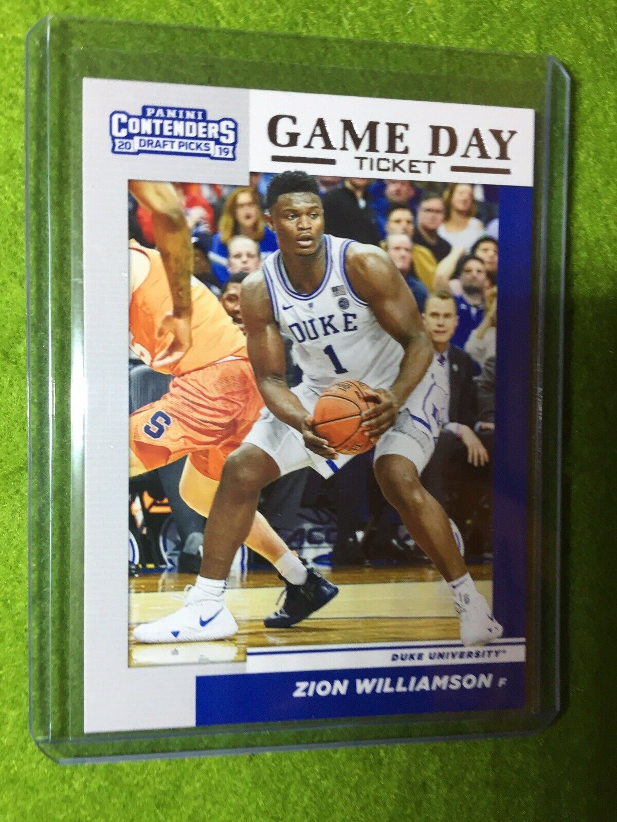 ZION WILLIAMSON ROOKIE CARD PANINI RC DUKE JERSEY #1 PELICANS 2019 Contenders rc