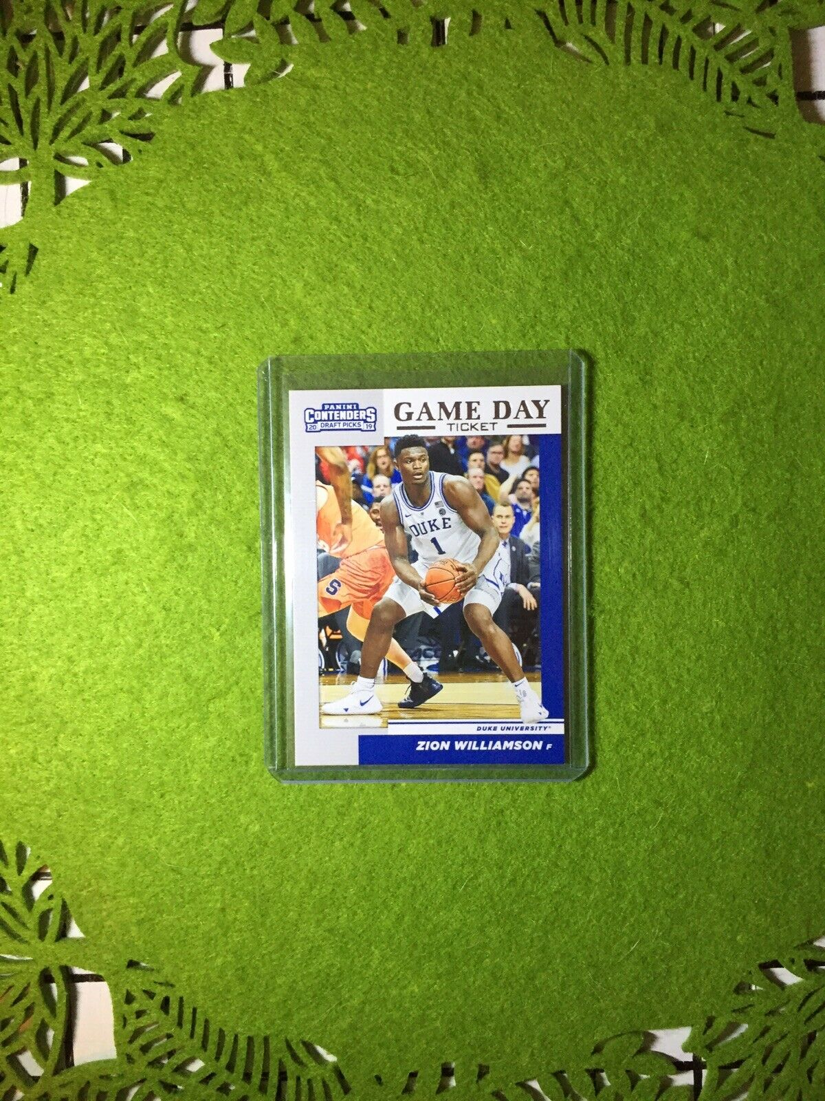 ZION WILLIAMSON ROOKIE CARD PANINI RC DUKE JERSEY #1 PELICANS 2019 Contenders rc