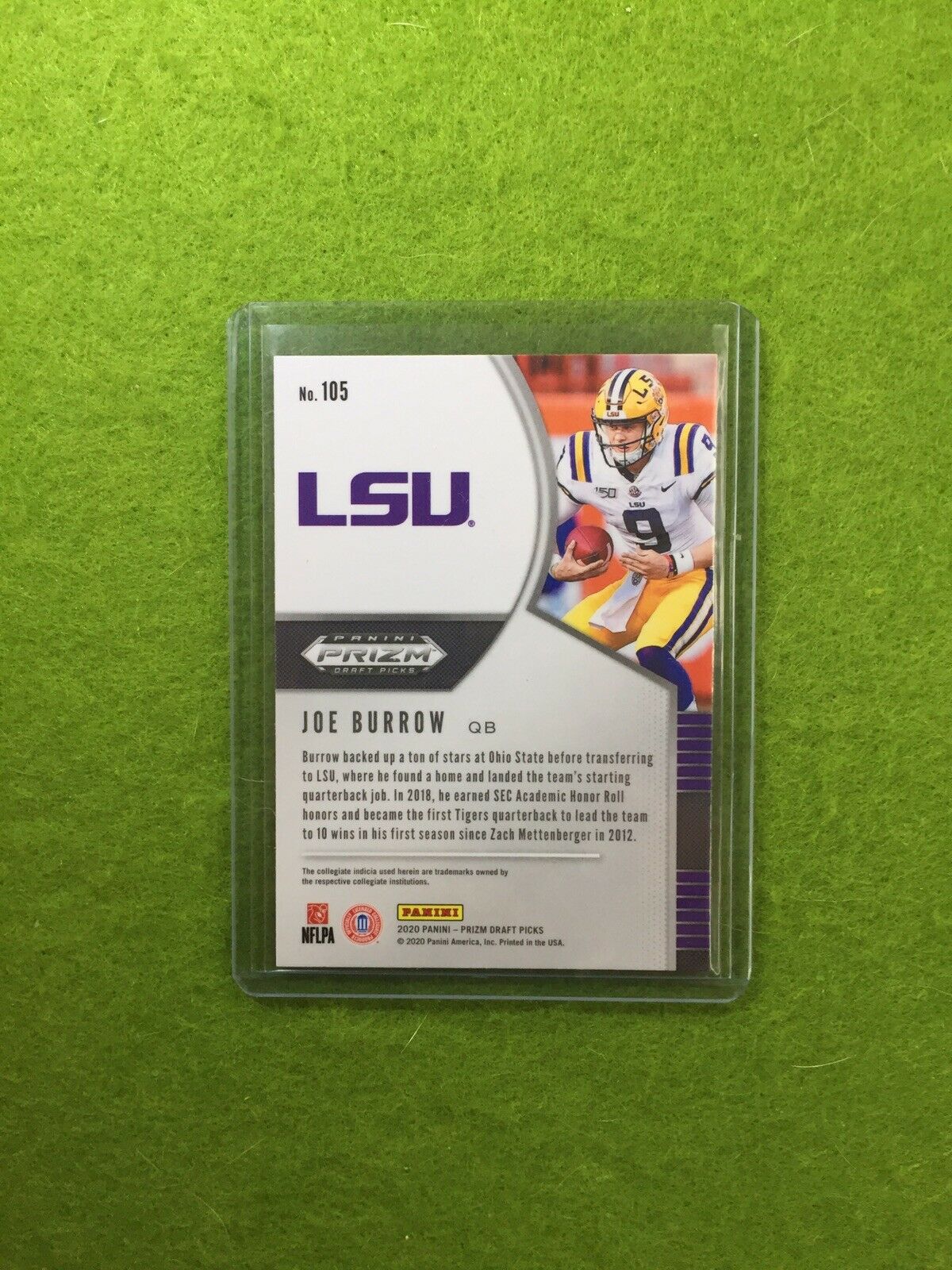 JOE BURROW PRIZM ROOKIE CARD JERSEY #9 LSU RC 2020 Panini Prizm DP BENGALS #1 rc