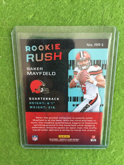 BAKER MAYFIELD ROOKIE RUSH Red Foil RC* Browns 2018 Panini ROOKIES & STARS #RR-1