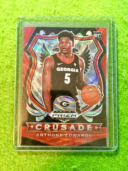 ANTHONY EDWARDS CRUSADE PRIZM RUBY WAVE ROOKIE CARD TIMBERWOLVES RC GEORGIA 2020