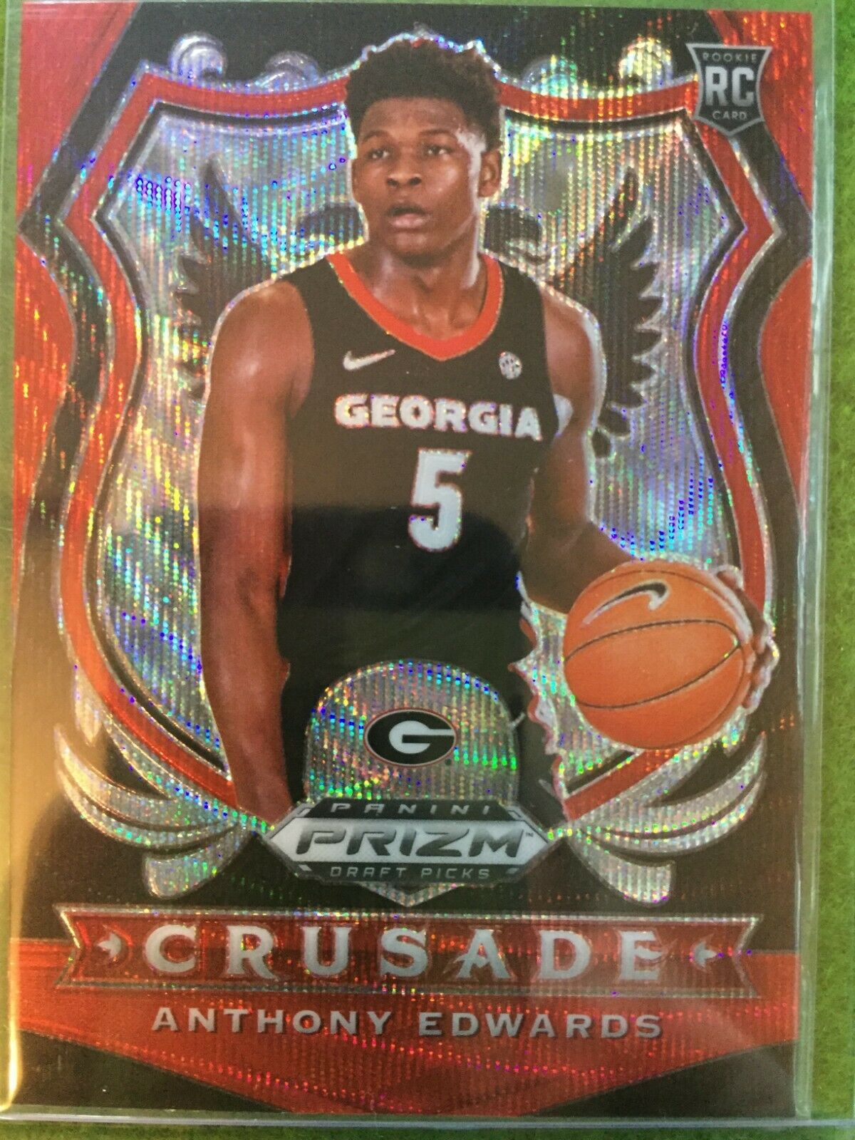 ANTHONY EDWARDS CRUSADE PRIZM RUBY WAVE ROOKIE CARD TIMBERWOLVES RC GEORGIA 2020