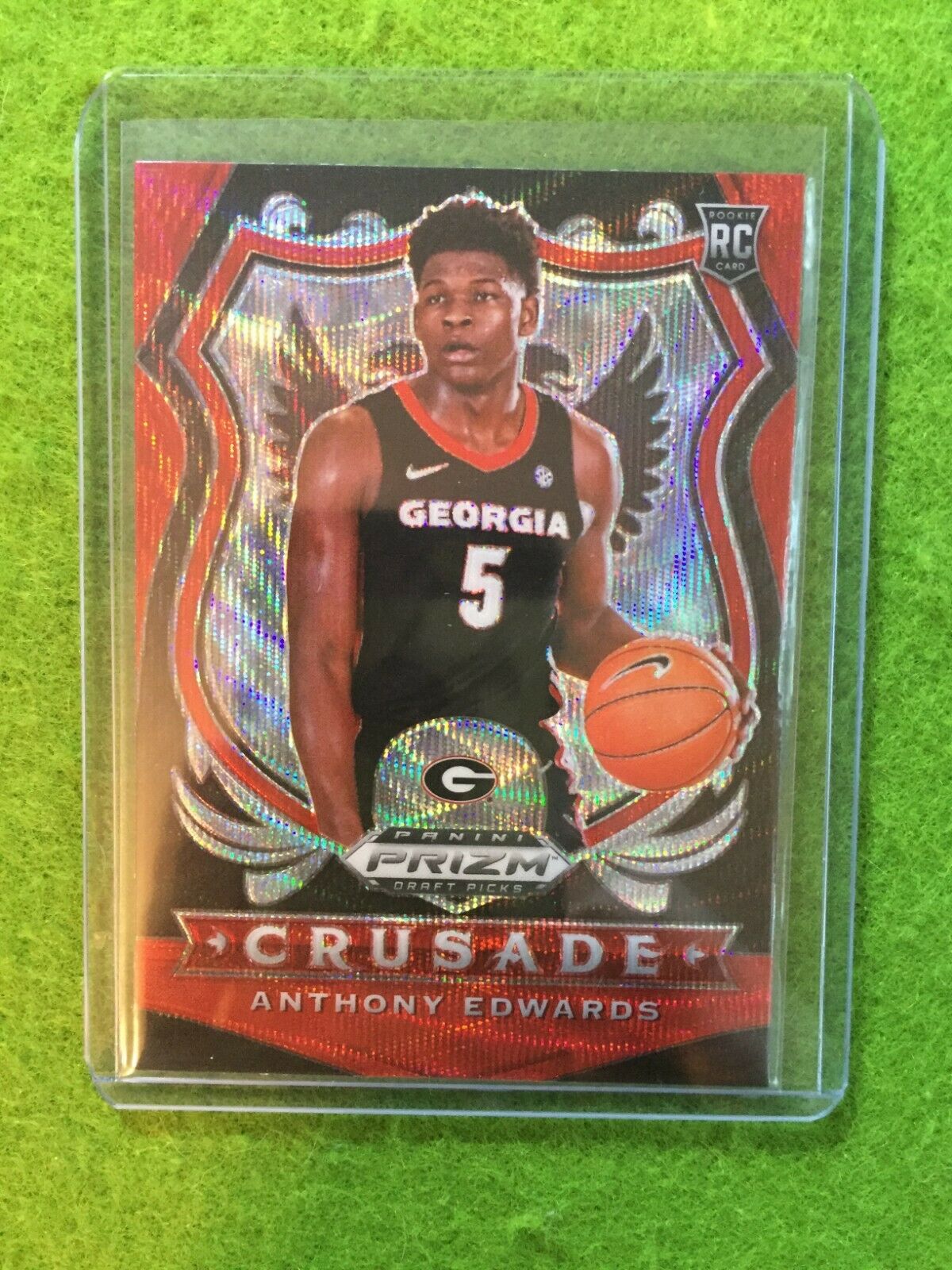 ANTHONY EDWARDS CRUSADE PRIZM RUBY WAVE ROOKIE CARD TIMBERWOLVES RC GEORGIA 2020