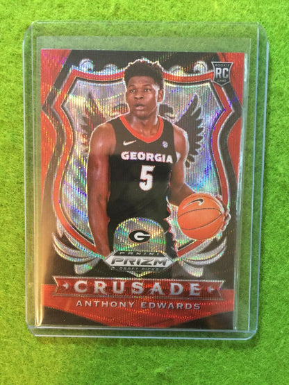 ANTHONY EDWARDS CRUSADE PRIZM RUBY WAVE ROOKIE CARD TIMBERWOLVES RC GEORGIA 2020