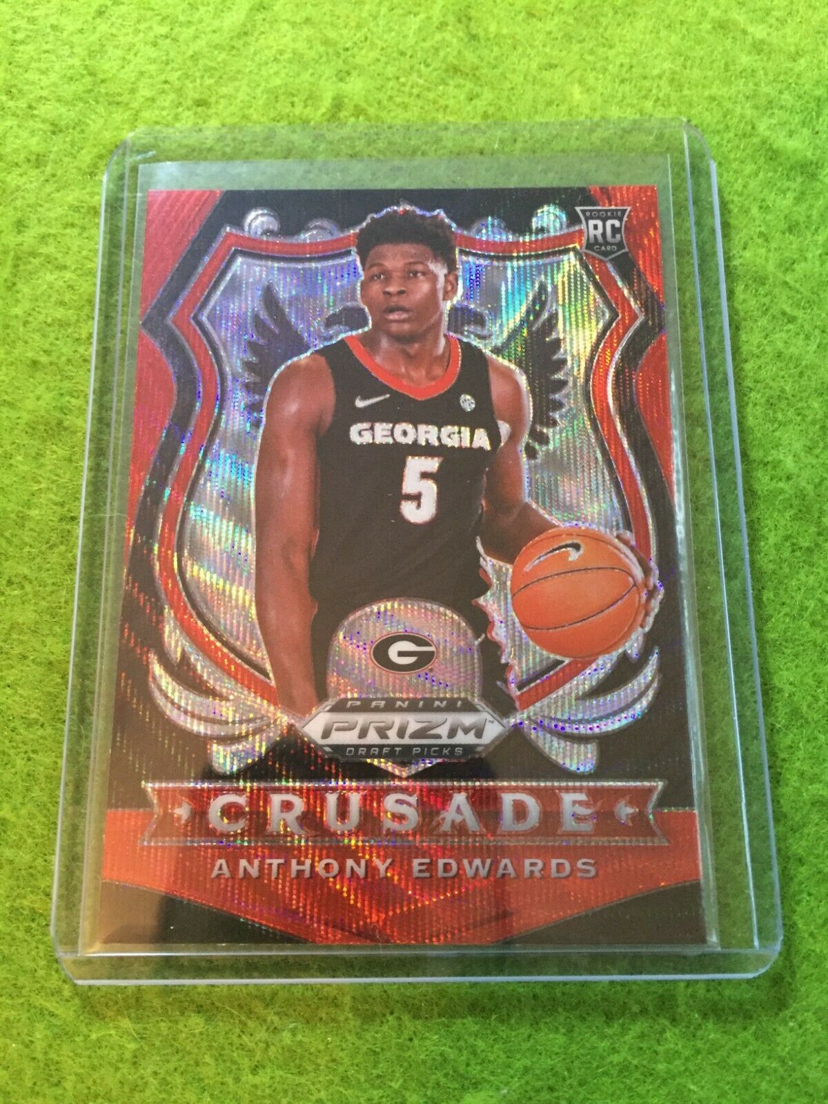 ANTHONY EDWARDS CRUSADE PRIZM RUBY WAVE ROOKIE CARD TIMBERWOLVES RC GEORGIA 2020