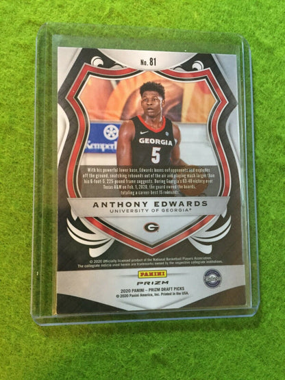 ANTHONY EDWARDS CRUSADE PRIZM RUBY WAVE ROOKIE CARD TIMBERWOLVES RC GEORGIA 2020