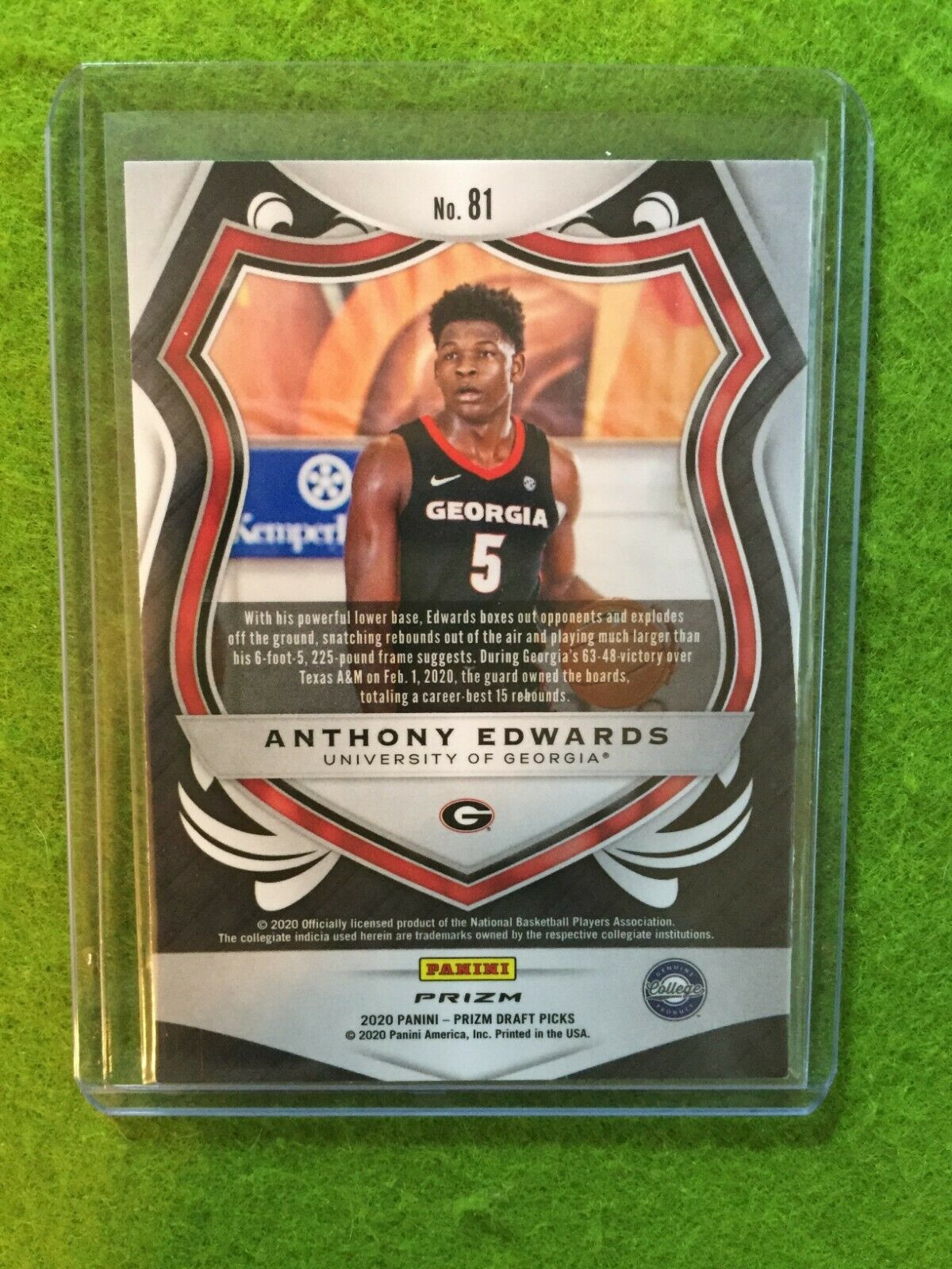 ANTHONY EDWARDS CRUSADE PRIZM RUBY WAVE ROOKIE CARD TIMBERWOLVES RC GEORGIA 2020