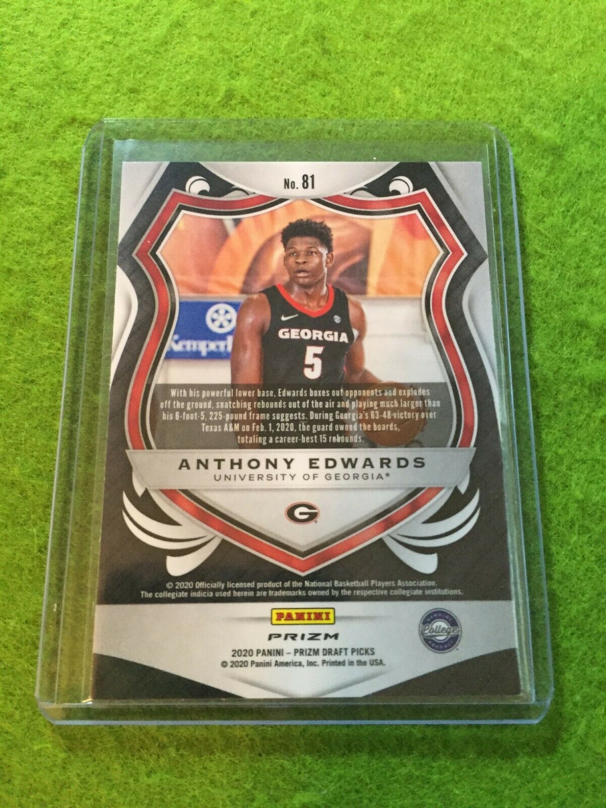 ANTHONY EDWARDS CRUSADE PRIZM RUBY WAVE ROOKIE CARD TIMBERWOLVES RC GEORGIA 2020