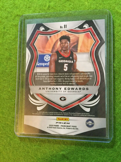 ANTHONY EDWARDS CRUSADE PRIZM RUBY WAVE ROOKIE CARD TIMBERWOLVES RC GEORGIA 2020