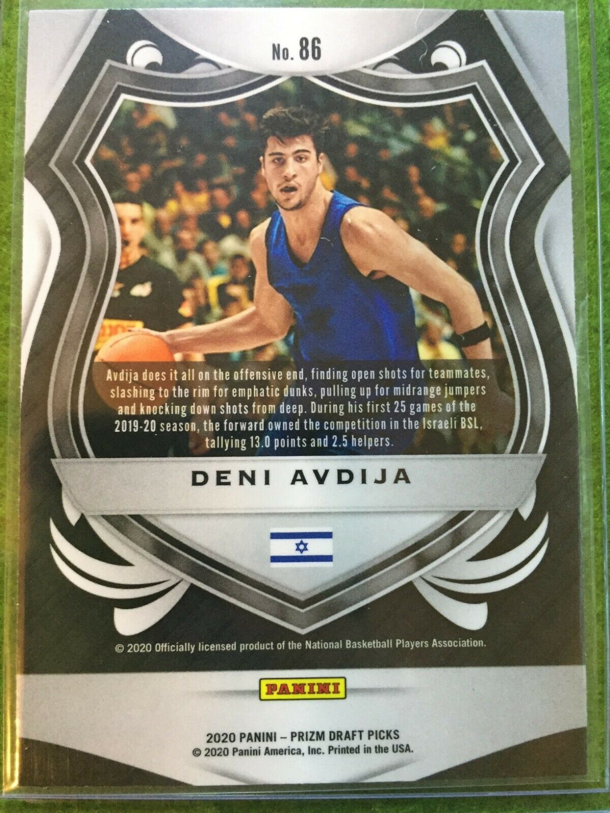 DENI AVDIJA PRIZM CRUSADE ROOKIE CARD JERSEY #8 ISRAEL RC WIZARDS SP 2020 Prizm