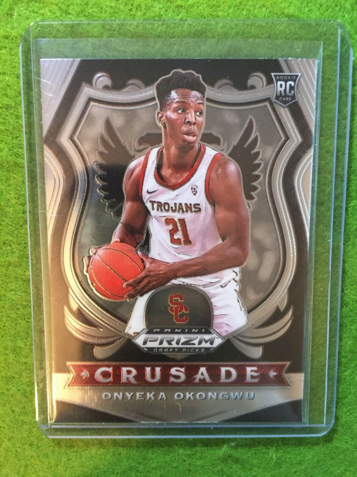 ONYEKA OKONGWU PRIZM CRUSADE ROOKIE CARD JERSEY #21 USC RC ATLANTA 2020 Prizm DP