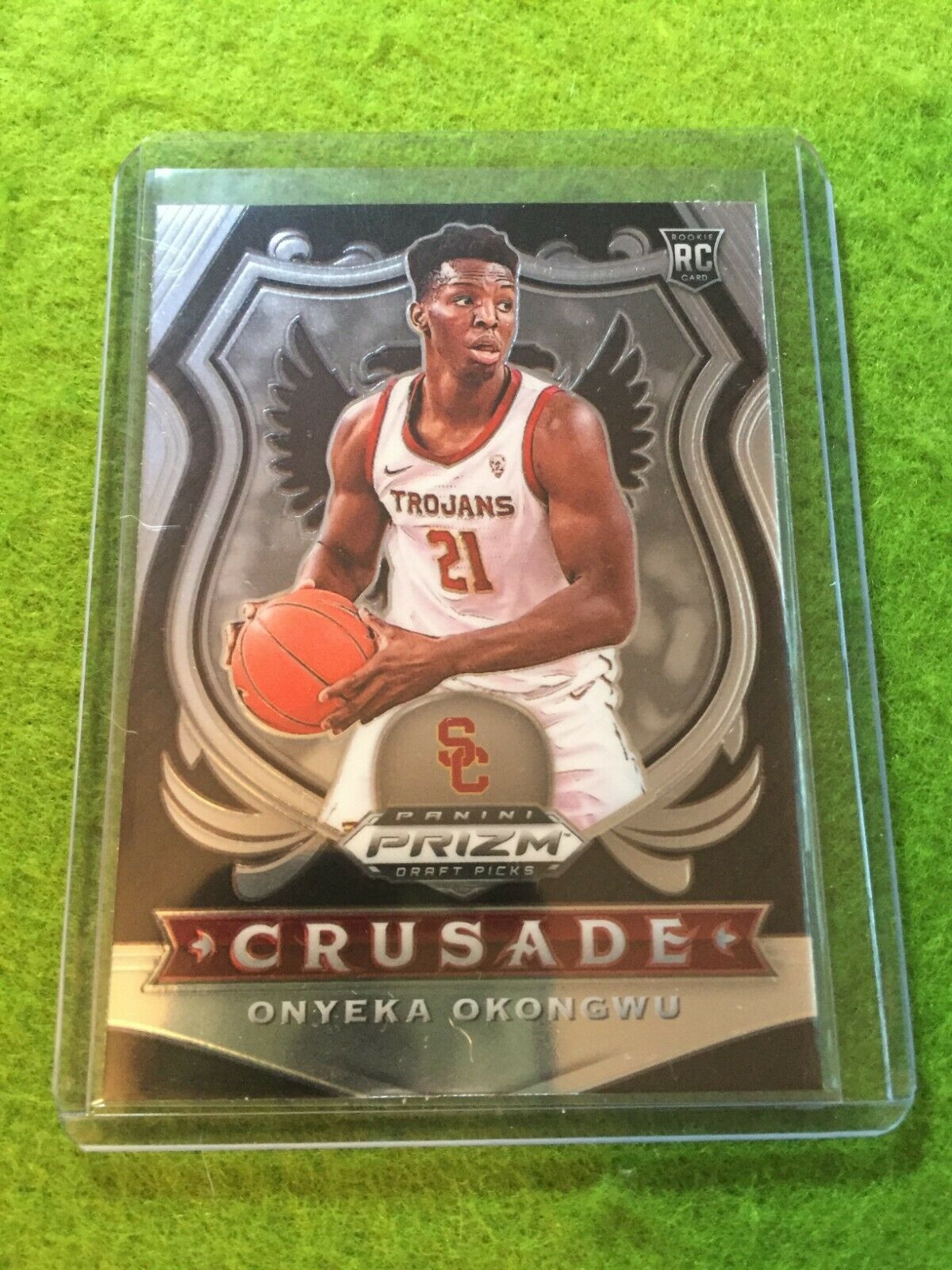 ONYEKA OKONGWU PRIZM CRUSADE ROOKIE CARD JERSEY #21 USC RC ATLANTA 2020 Prizm DP