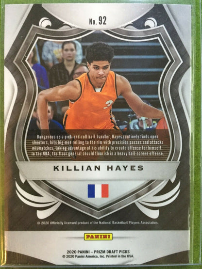 KILLIAN HAYES CRUSADE ROOKIE CARD JERSEY #3 FRANCE RC PISTONS 2020 Panini Prizm