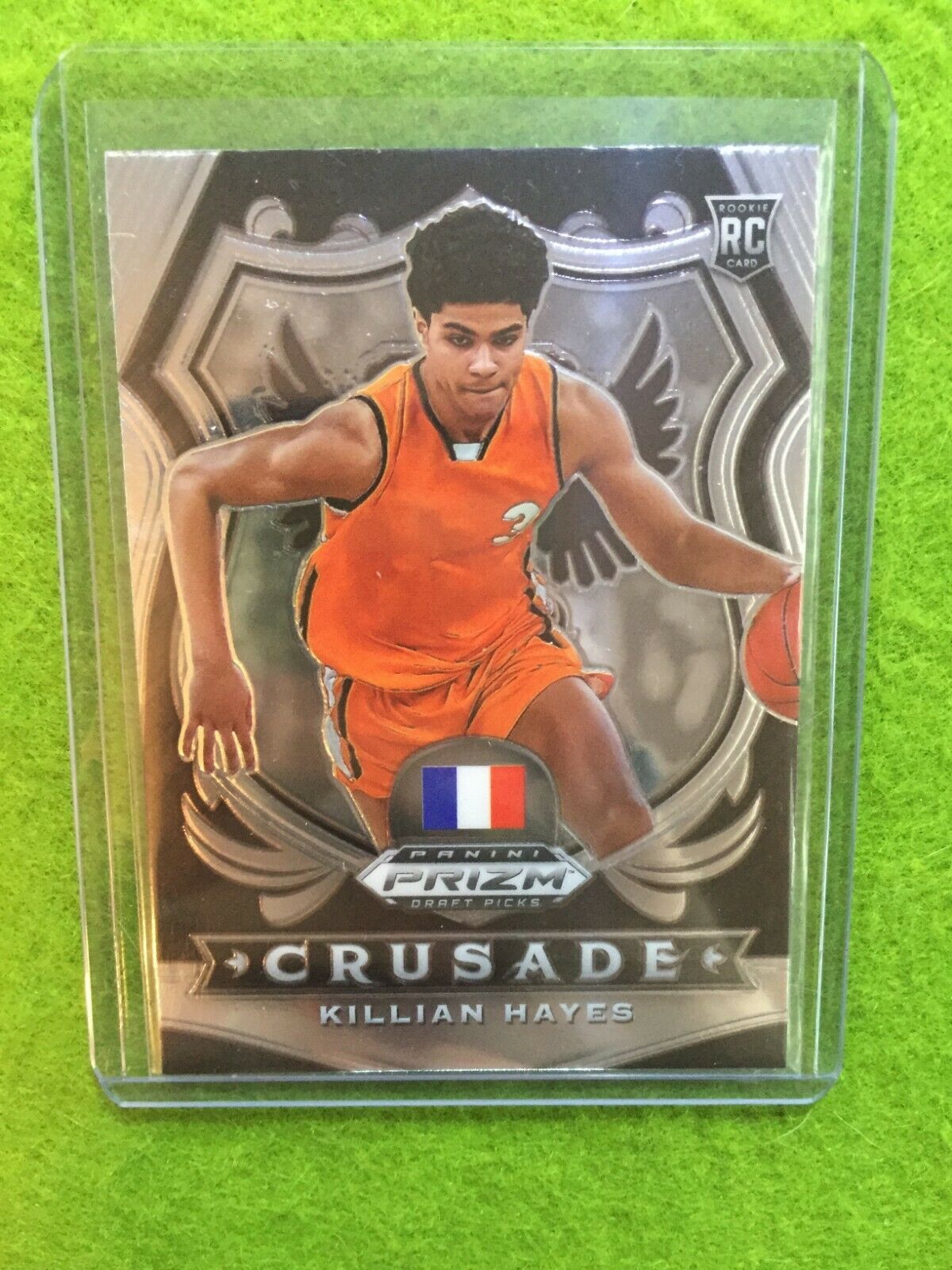 KILLIAN HAYES CRUSADE ROOKIE CARD JERSEY #3 FRANCE RC PISTONS 2020 Panini Prizm