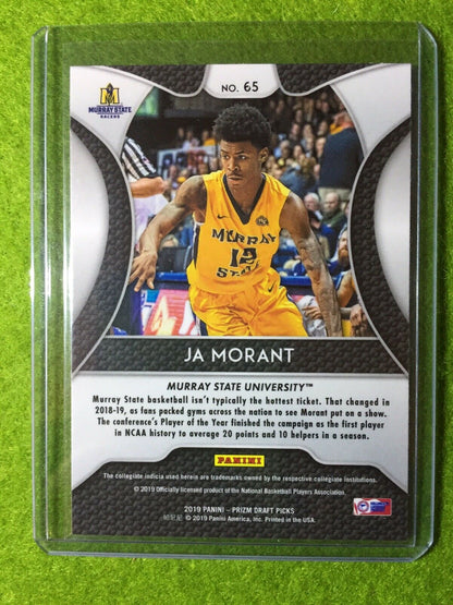 Ja Morant PRIZM ROOKIE CARD JERSEY #12 MS RC GRIZZLIES 2019 Prizm Draft Picks rc