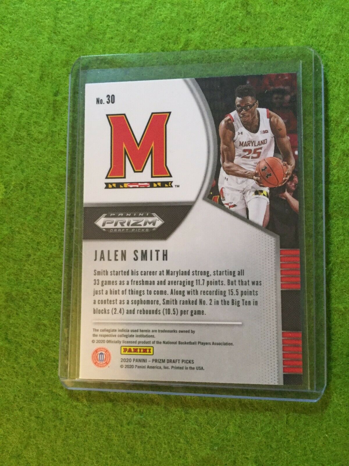 JALEN SMITH PRIZM ROOKIE CARD JERSEY #25 MARYLAND RC PHOENIX SUNS 2020 Prizm DP