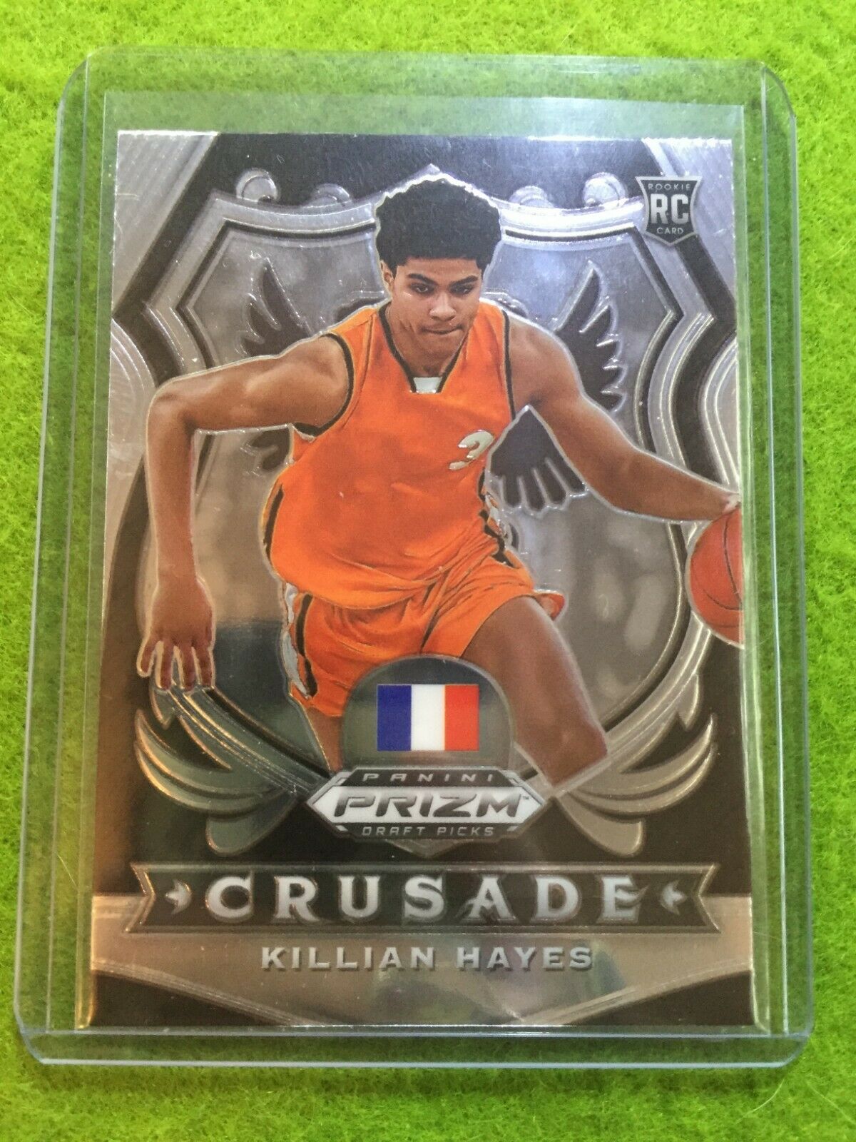 KILLIAN HAYES CRUSADE ROOKIE CARD JERSEY #3 FRANCE RC PISTONS 2020 Panini Prizm