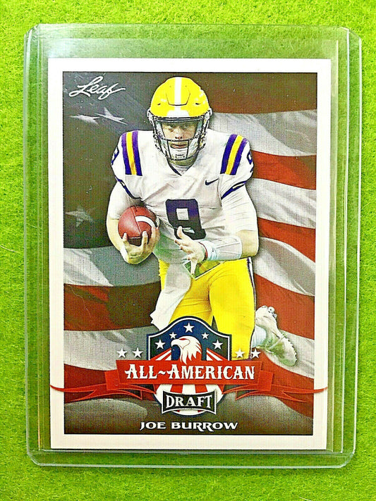 JOE BURROW ROOKIE CARD JERSEY#9 LSU RC 2020 Leaf Football All American SP INSERT