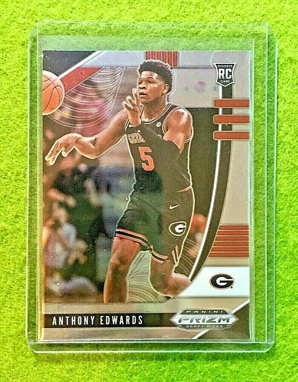 ANTHONY EDWARDS PRIZM ROOKIE CARD JERSEY #5 GEORGIA RC TIMBERWOLVES 2020 Panini